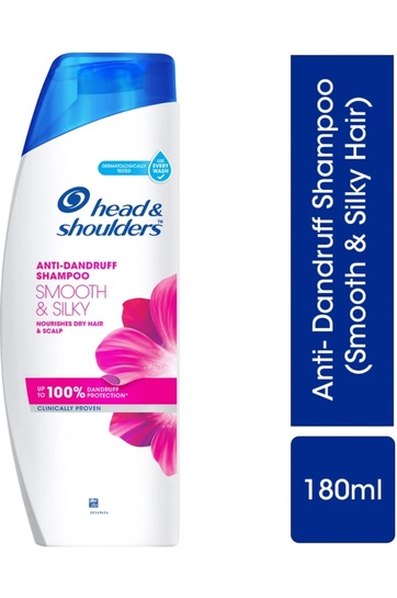 HEAD & SHOULDERS  Smooth and Silky Anti-Dandruff Shampoo for All-Hair Types (180 ml)