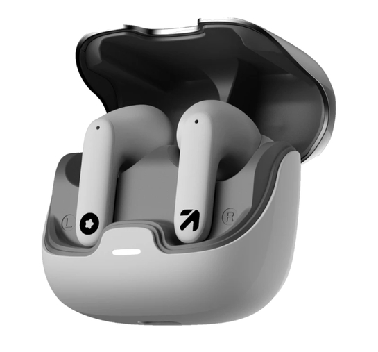 Goboult Z40 with ENC Mic, 60Hr Battery, Metal Finish, Low Latency, 5.3v Bluetooth Headset (White, True Wireless)