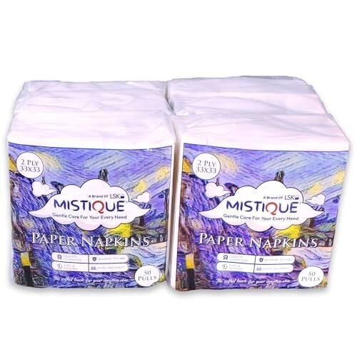 MISTIQUE 2 Ply 50 Pulls Tissue Paper Napkin (Pack of 6)