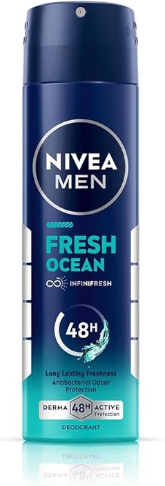NIVEA Men Fresh Ocean Deodorant Spray, 150ml x2 quantity(user specific )