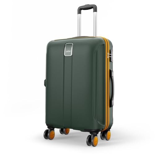 Safari Medium Polycarbonate Spinner Thorium Neo 8 Wheels 66Cm Size Check-in Trolley Bag, Hard Case, 360º Wheeling Luggage for Men & Women, Travel Bag, Suitcase for Travel, Dusk Green
