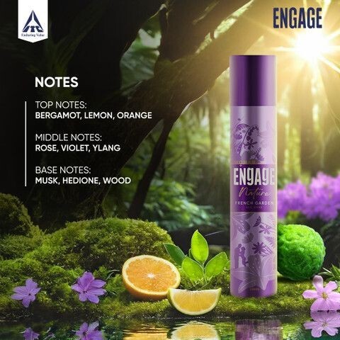 Engage Nature Deo: 2 Berry Bloom & 1 French Garden (150ml X 3) Deodorant Spray  -  For Women (450 ml, Pack of 3)