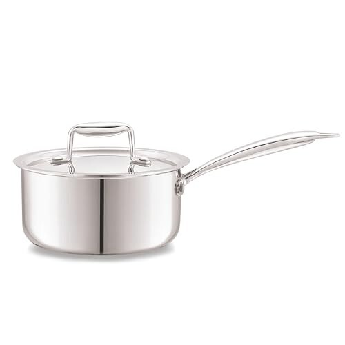 Cello Tri-Ply 14 cm Stainless Steel Cookware Sauce Pan with Lid 1 LTR