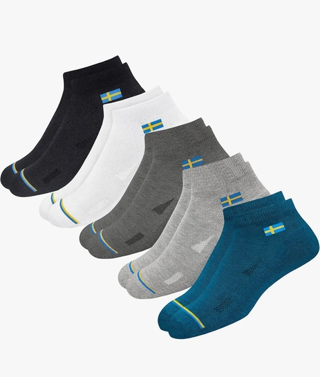 Get Pack of 10 at ₹146 | SWAGR Ankle Socks for Men & Women, Multicolor, Pack of 5, Free Size