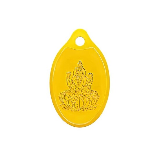Muthoot PAPPACHAN Swarnavarsham 24K (999) Yellow Gold Oval Laxmi Pendant 2 Gram (Acc Specific)