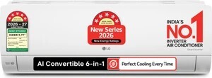 LG 2026 Model 1.42 Ton 5 Star Split Smart Inverter Faster Cooling and Energy  Plus AC (AS-Q19YNZE2, White)