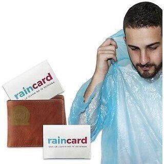 (Pack of 2) Disposable Raincoat Rain Cards | Pocket Size Waterproof Emergency Rainwear