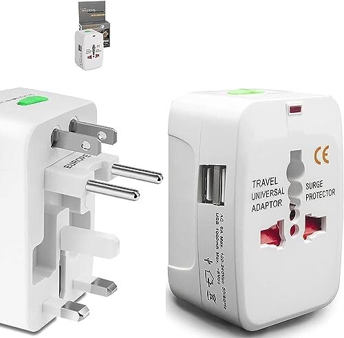 rts 224+ Countries Supported 2026 Universal Travel Adapter Plug Travel Adapter International All in One Worldwide Universal Travel Adapters Compatible with Smart Phone, Laptop, Mobile, Camera, Tablet