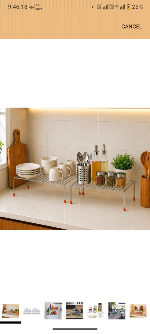 Stainless Steel Under Cabinet Kitchen Dish Rack Expandable Storage Floating Shelves For Kitchen Multipurpose Organizer Extend Up To 580 Mm With Anti-Rust Nano Coating(Pack Of 2)(Nhsp)