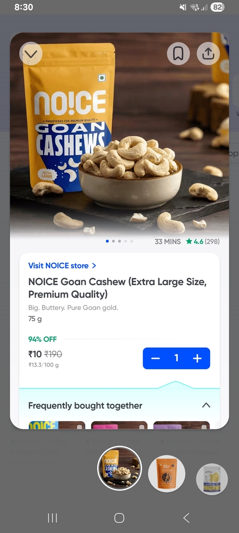 Loot: Instamart Cashew at Rs 10