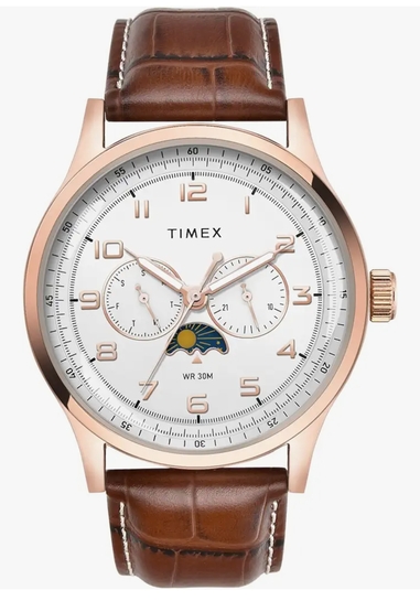 TIMEX Analog Watch for Men with Round Dial & Water Resistant Man's Wrist Watches