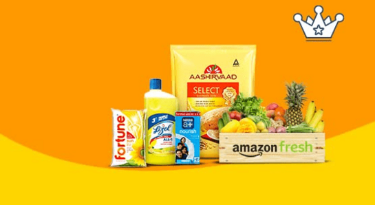 Amazon fresh shopping Get flat ₹100 back Min order: ₹1299