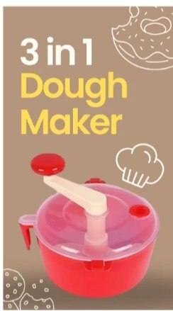 Suzec Plastic Atta Dough Maker with Beater, Chop & Churn 2 in 1 for Kitchen - Made in India (Multicolor) (2011)
