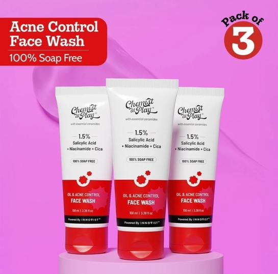 Chemist at Play  Acne Control Face wash | Salicylic Acid, Niacinamide Facewash For Women & Men Face Wash (300 ml)