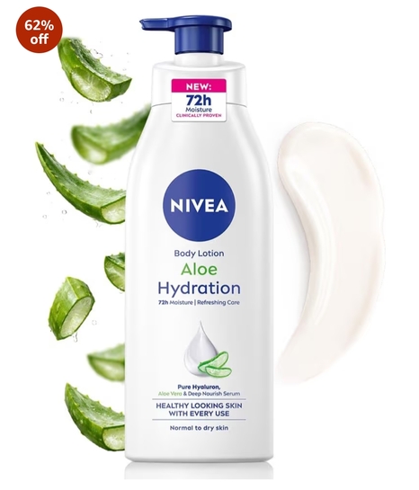NIVEA Aloe Hydration Body Lotion, 400ml | 72H Moisturization | With Deep Moisture Serum & 100% Natural Aloe Vera Extracts | All Skin Types