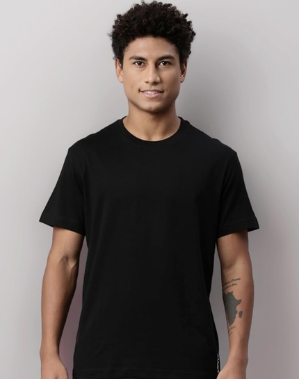 Levi's 025 Men's Premium Soft Cotton Solid T-Shirt - Round Neck, Short Sleeves with Side Branding (Pack of 1)