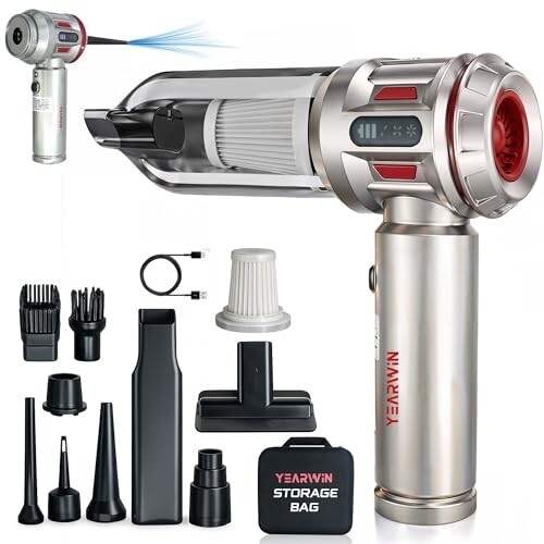 Vacuum Cleaner for Home Use | 4 in 1 Cordless Vacuum Cleaner & Blower | Rechargeable 6000mAh | 3 Speed Suction Upto 18000PA | BLDC Motor | Home & Car Use | 2 Year Warranty