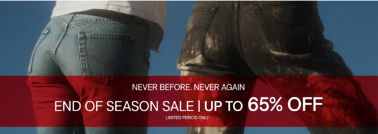 Levis - EOSS  Never Before. Never Again - Upto 65% OFF
