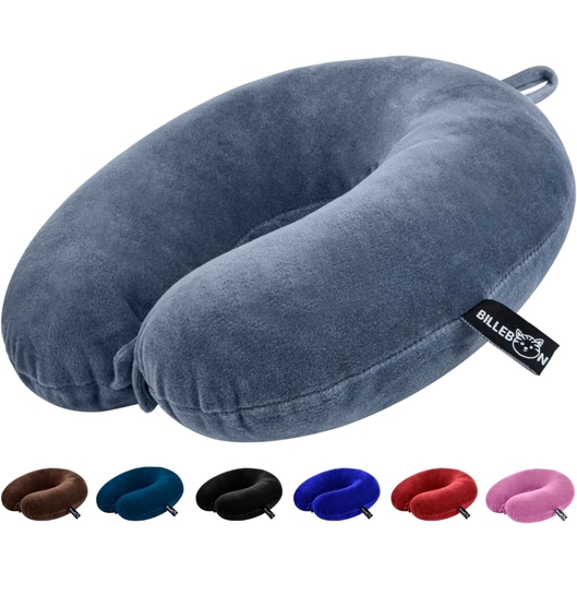 Billebon Premium Neck Pillow for Travelling Airplane Travel Pillow Comfortable Head Rest Neck Holder Pillow (Grey)