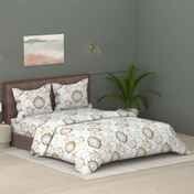 Zepto - Raymond Home Light Blue Floral Comforter 110 TC Double Bedsheet with 2 Pillow Cover Bedding Set 4 Pcs Set