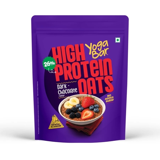 Yogabar High Protein Oats Dark Chocolate 26g Protein No Trans Fat No Cholestrol Pouch (1 kg)