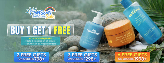 Monsoon Self Care Sale | Buy 1 Get 1 FREE + Upto 6 Free Gifts On Every Order