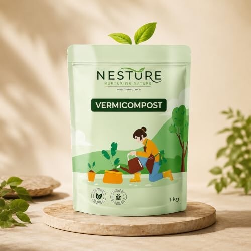 Vermicompost Fertilizer 1kg | Natural Vermi Compost Fertilizer for Home Garden, Indoor & Balcony Plants, Plant Booster for Fast Growth