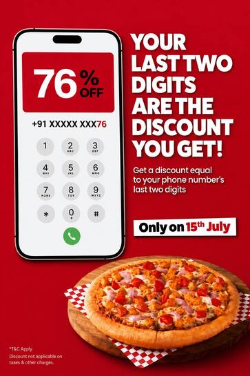 Pizza Hut Jaipur – Get Discount Equal to Your Mobile Number's Last Two Digits!