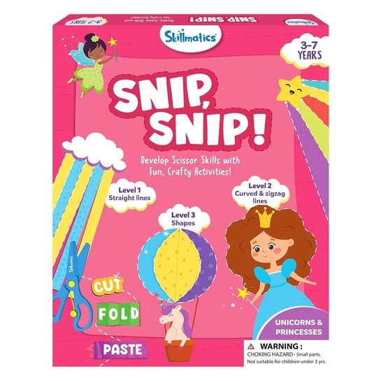 Skillmatics Scissor Skills Activity Book | 25 Activities | 2 Child-Safe Scissors | Age 3-7