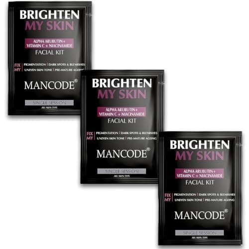 Mancode Brighten My Skin Facial Kit For Men - 3 x 58 G (Pack of 3)