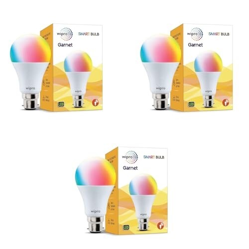wipro NS9200 B22D Wi-Fi Enabled Smart LED Bulb for Amazon Alexa & Google Assistant (9W, White) | Pack of 3