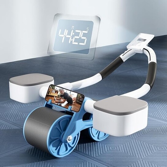 Lifelong LLAR02 Ab Roller With Automatic Rebound, Elbow Support Blue