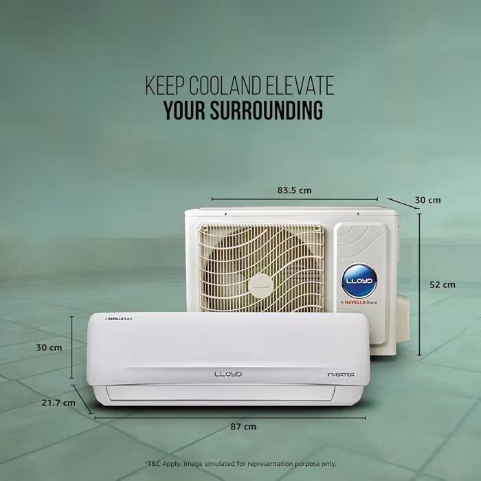 Lloyd 1 Ton 3 Star Inverter Split AC GLS12I3FWSEA