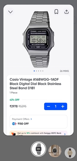 Casio Vintage A168WGG-1ADF Black Digital Dial Black Stainless Steel Band D181  