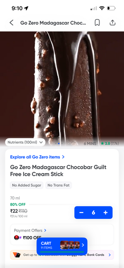 Go zero icecream @22