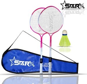 STARX Multi Double Shaft Badminton Racket with Cover & Shuttle Co...more