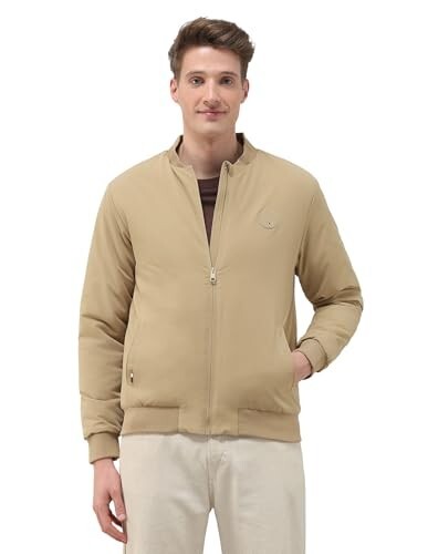 U.S.Polo Association Men's Solid Regular Fit Bomber Jacket