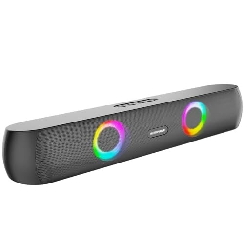 Nu Republic Party Box 160 Bluetooth Soundbar, X-Bass Technology, RGB LED Lights, Aux/USB/TF Card, Bluetooth 5.3 (Black, 2.0 Channel)