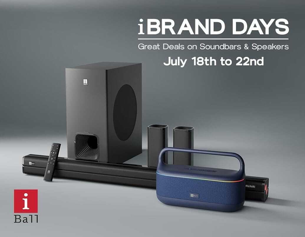 iBrand Days - Soundbars & Speakers Upto 65% Off + Bank Offers (18th July to 22nd July)