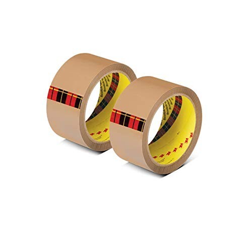 3M Scotch BOPP Packaging Brown Tape (Tan) | 48mm x 50 Meter | Pack of 2 | location specific