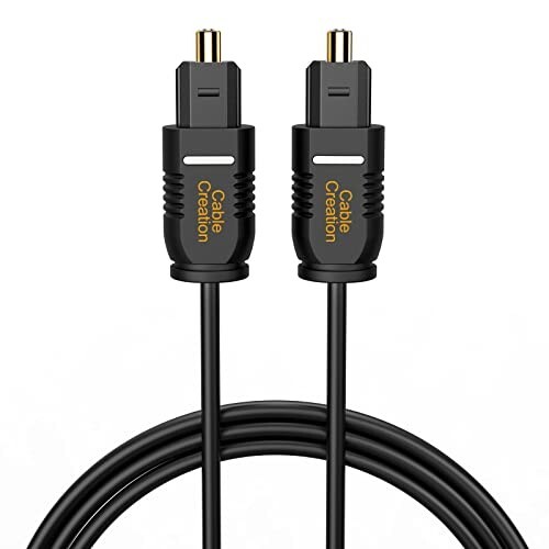 CableCreation Optical Digital Audio Cable 6FT, Slim Fiber Optic Toslink Gold Plated Optical S/PDIF Cord for Home Theater, Sound Bar, TV, PS4, Xbox, VD/CD Player, Game Console& More, Black/OD:2.2mm