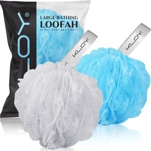 KLOY Loofah (Pack of 2, White, Blue)