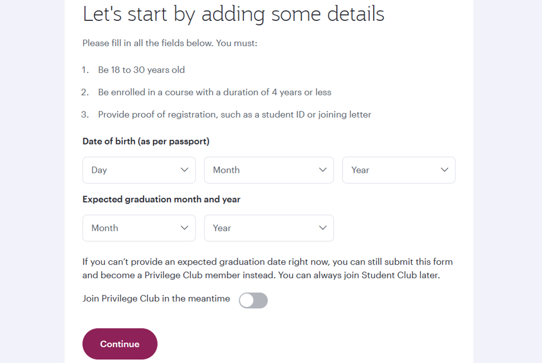Qatar Airways Student Club Joining & Apply Process