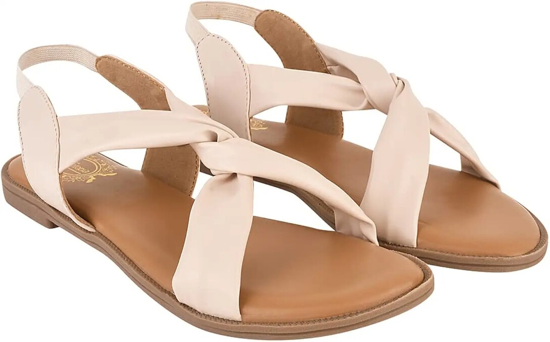  Shoetopia girls SND-137 Cream Flat Sandal - 5 UK (Girls-SND-137-Cream) 