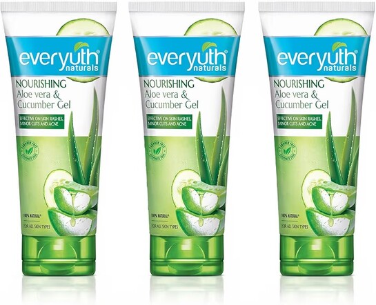 Everyuth Naturals Nourishing Aloe Vera & Cucumber Gel|For Oily, Dry, Normal, Combination & Sensitive Skin - 150 g (Pack of 3)