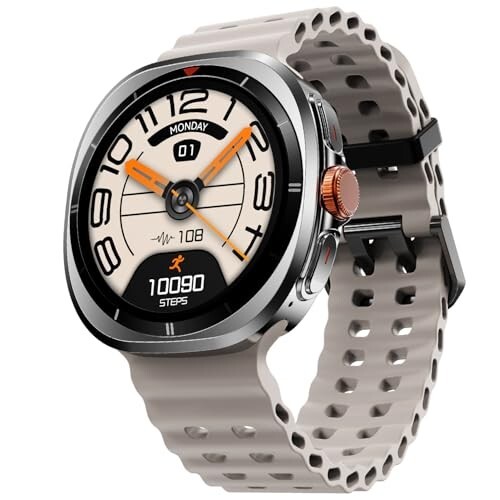 Fire-Boltt Axiom Round Smart Watch 1.43″ Super AMOLED Display with Always‑On Mode, Bluetooth Calling, Rotating Crown - White