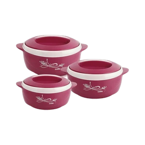cello Sapphire Pack of 3 Thermoware Casserole Set (500 ml, 1000 m...more