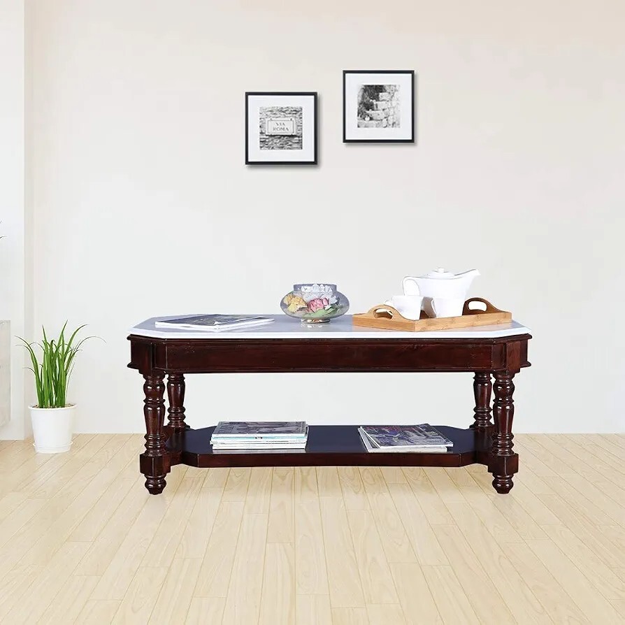 HomeTown Royal Solid Wood Center Table in Dark Walnut Color