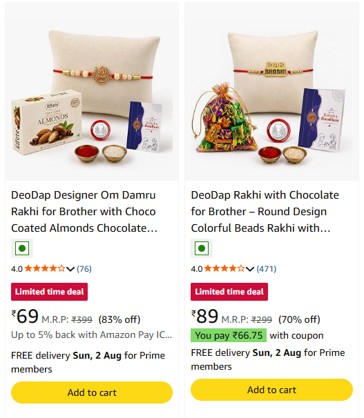 Rakhi Combos starts from ₹69