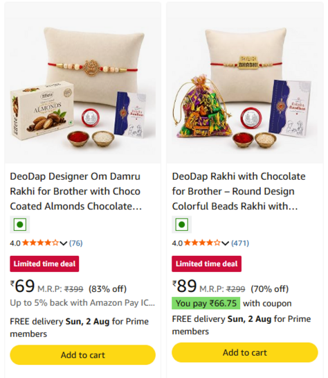 Rakhi Combos starts from ₹69